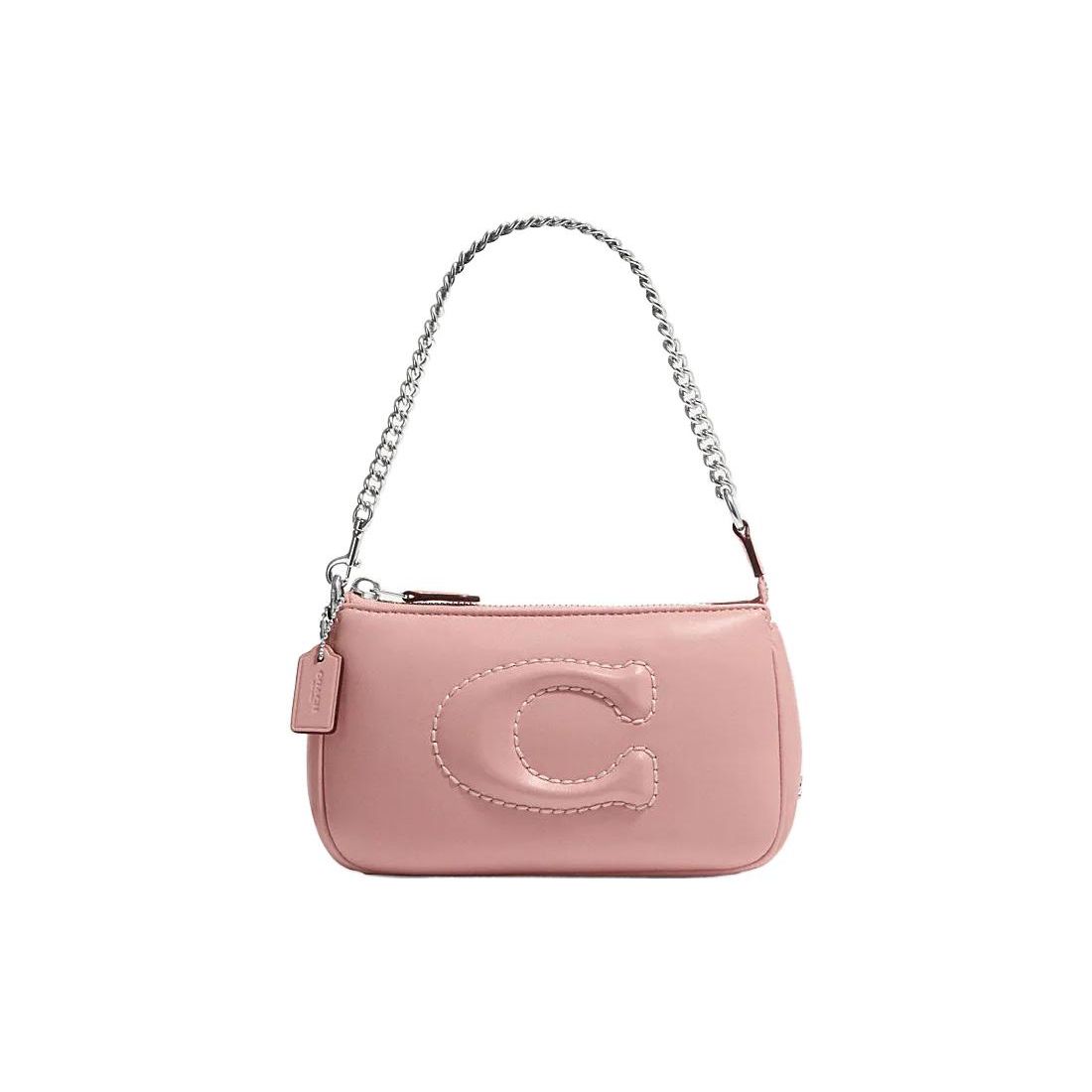 

Coach Nolita 19 Solid Color Letter Large Logo Quilted Zipper Closure Lambskin Storage Handbag Small Women handbags Light-Pink CJ527-SVLP Basic Set (Bag+Dust Bag)