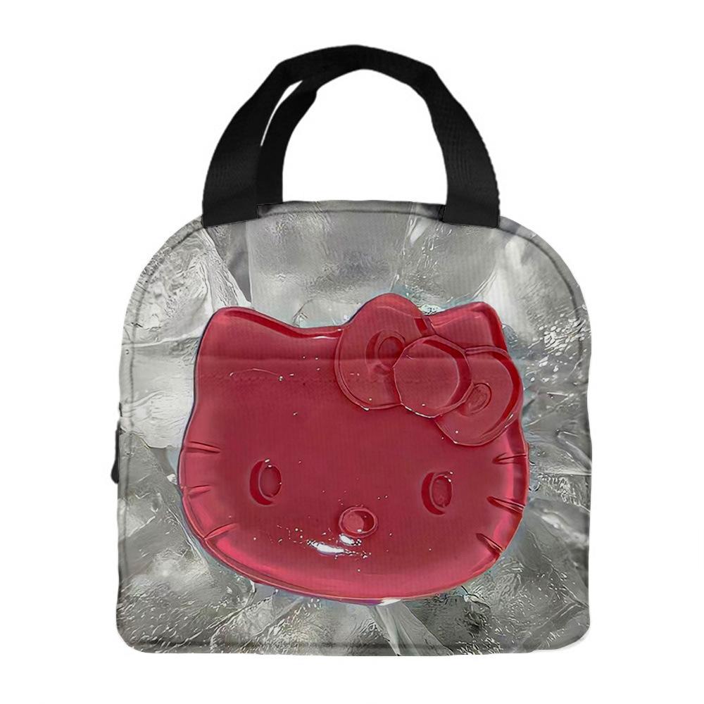 Hellokitty Handheld Meal Bag Cartoon Bento Bag Insulated Lunch Box Bag With Rice Storage Bag Portable