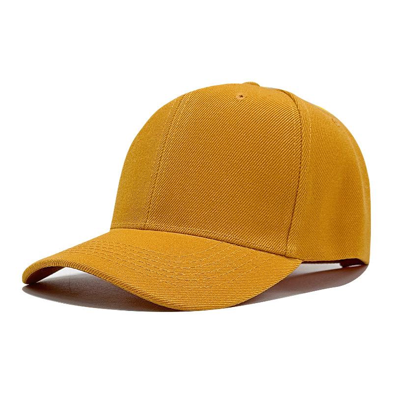 Solid color hardtop baseball cap acrylic hat hot selling versatile cap sun hat printing