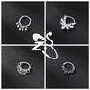ZS 1 PC 16G Stainless Steel Nose Rings Cubic Zircon Septum Piercing Rose Snake Shape Ear Stud Helix Cartilage Piercings Jewelry