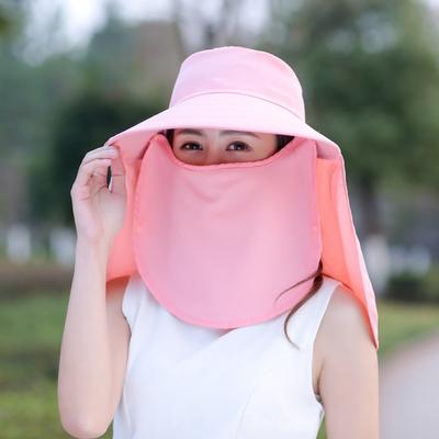 Big Brim Sun Hat Women'S Summer Sunscreen Belt Mask Uv Protection Foldable Electric Vehicle Riding Hat Beach Hat