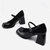 Mode Mary Janes Büro Damen Einfarbig Elegant Vintage Schwarz Sandalen Frau Schnalle Rutschfest Lässig Mittelhohe Absätze Absätze Koreanisch 2025 Sommer