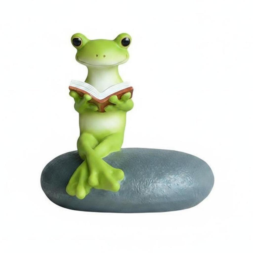 Cartoon Frog Figurine Decorative Gift Idea for Office Desk, Balcony, Garden