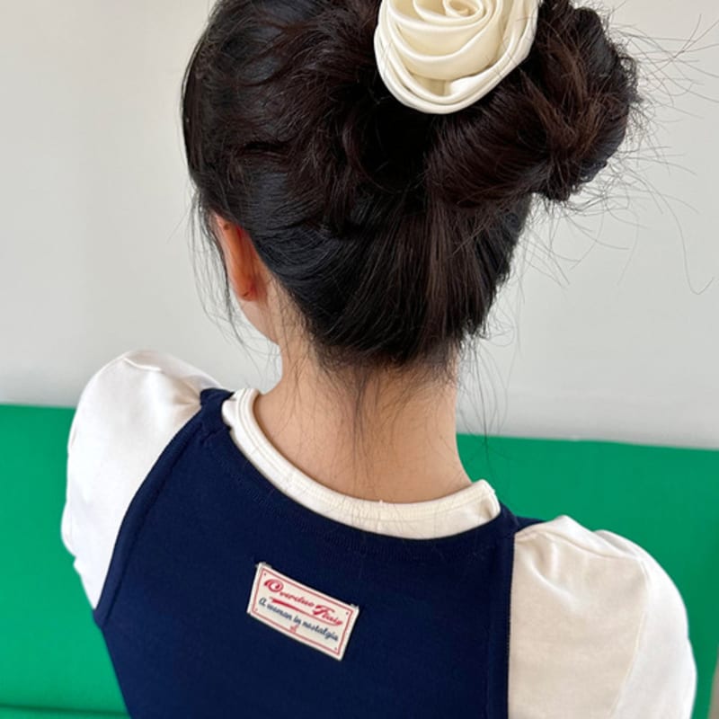 

geegee [2 вида] розовая резинка для волос и скранч - Слоновая кость Tie TYPE