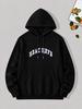 Unisex Hoodie, Casual Daily Wear, Letter Print Graphic, Pullover Sweatshirt, Streetwear Style, Autumn Winter Season, Kangaroo Pocket And Drawstring Ho