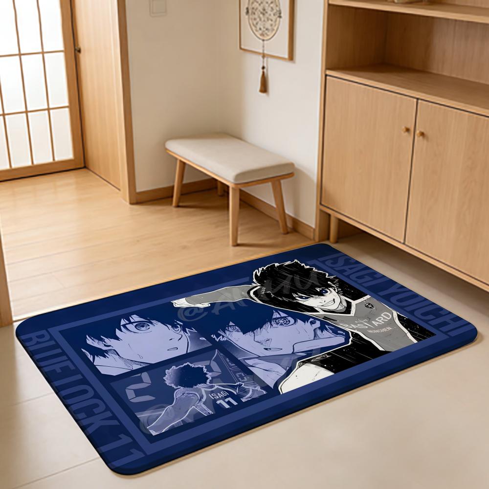 ANIME B-Bachira Meguru Floor Mat Absorbent Floor Mat Non-Slip Entrance Rug for Bathrooms Restrooms and Toilets