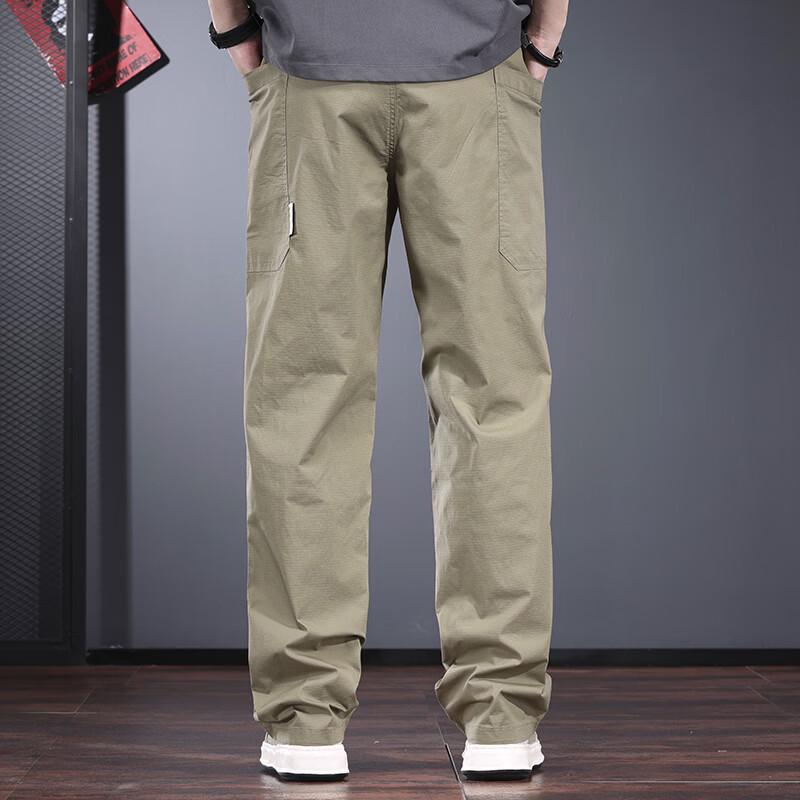 Men's Spring Summer Loose Straight-Leg Workwear Casual Pants