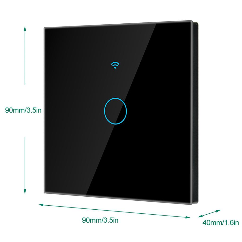 Comutator WiFi cu ecran tactil cerc unic pentru Alexa Google 1?Calea AC (Negru )
