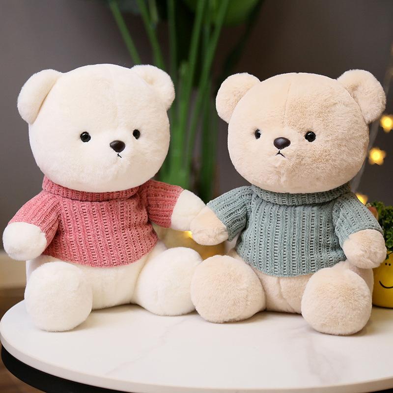 Cute Stuffed  Bear Dolls Soft Plush Toys Pink Blue Kawaii Cotton Cartoon Animals Wedding Gifts Baby Birthday Christmas Toys