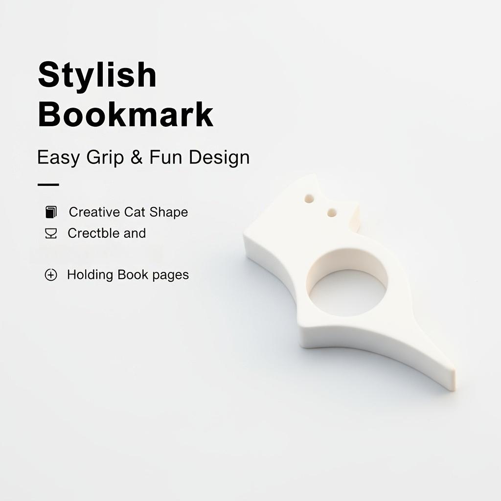 

3D Printed Cat Bookmark Kitten-Themed Page Clips with Tabs Durable Book Holder for Classroom Homeschool Learning Resource Decor