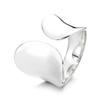 925 Sterling Silver Rings for Women Couple Minimalist Handmade Simple Wide Ring Fine Jewelry Gift Prevent Allergy