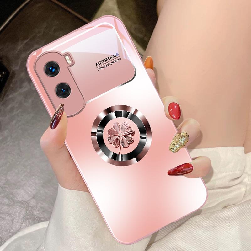 Gradient Flowers For Honor 200 90 8X 9X Pro Lite P50 P40 Nova 10 11i P60 Magic4 6 Mate 20 50 Tempered Glass Phone Case