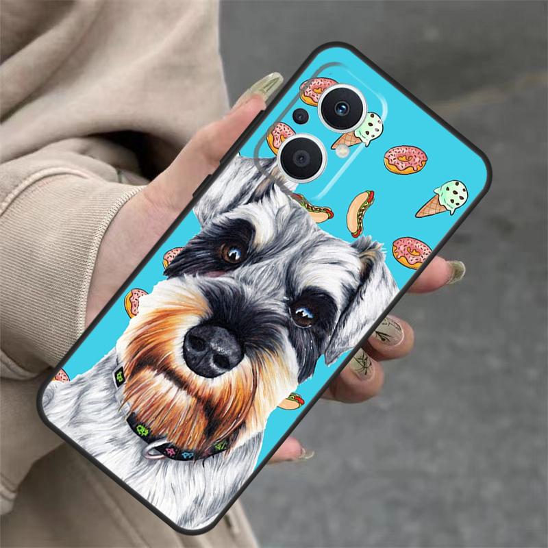 Lovely Dogs Schnauzer Case For OPPO Reno 14 10 11 12 13 Pro 11F 12F 13F 14F 7 8 Lite OPPO Find X9 X8 X5 Pro Cover