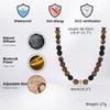 Tiger Eye Stone Beads Necklace for Men Boys,Casual Black Brown Beaded Collar,Summer Beach Jewelry Gifts