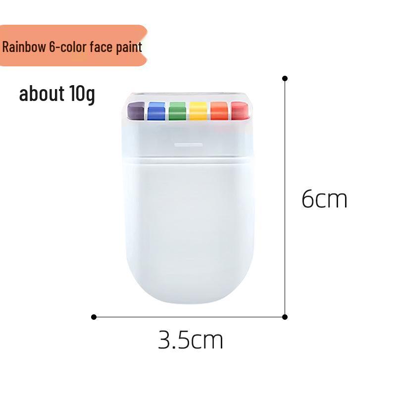 6-Color Rainbow Face Paint Crayons for World Cup, European Cup, Halloween, and More