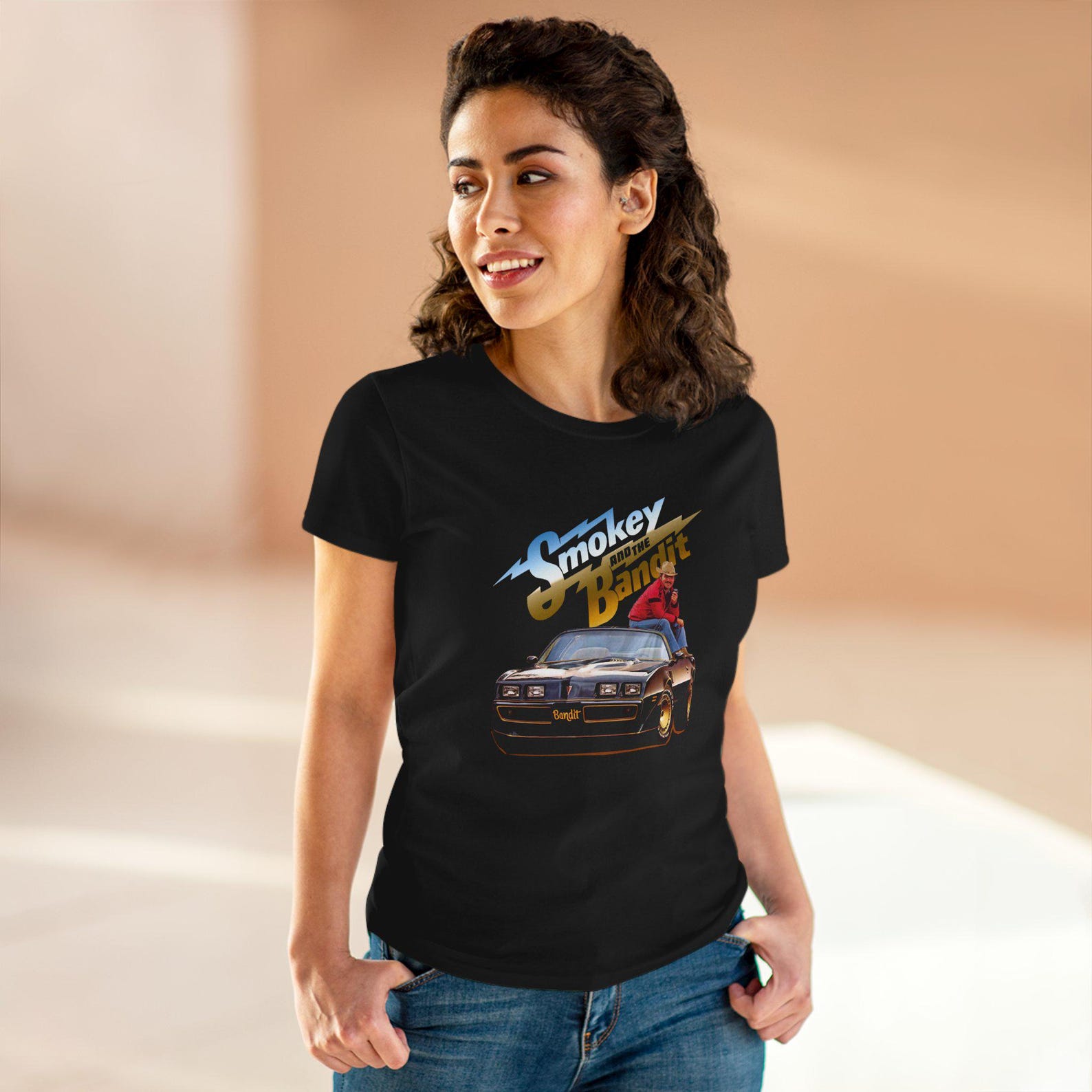 Smokey And The Bandit Movie Women s Black T-Shirt Size S to 2XL M