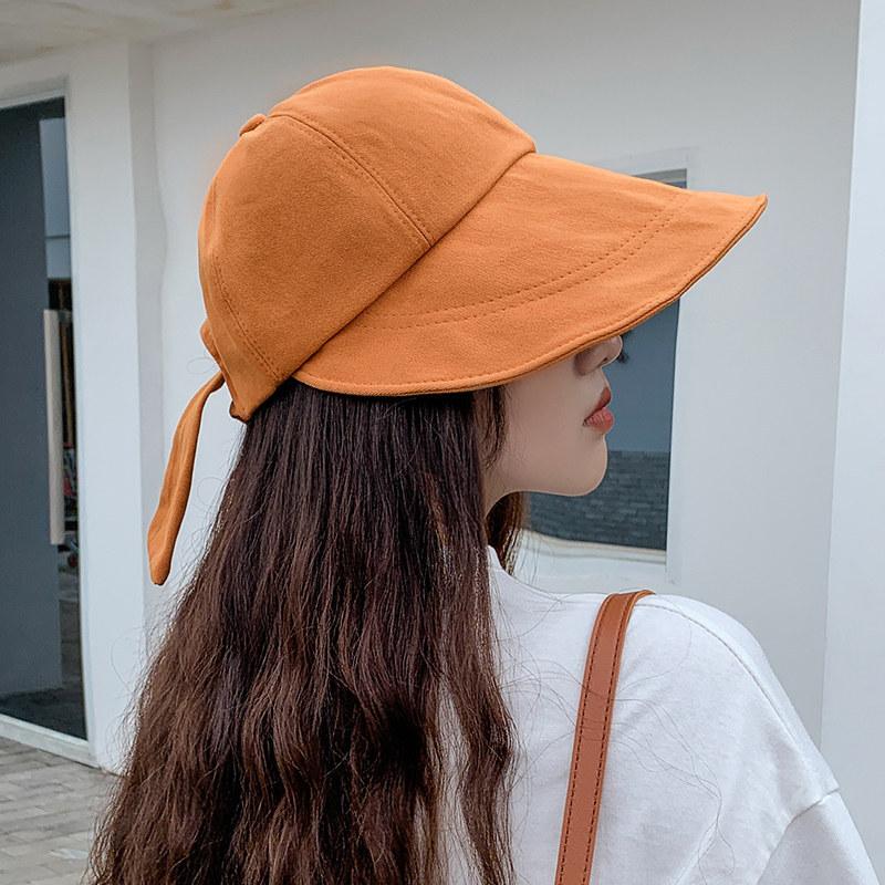 Sun Hat Women'S Summer Sun Protection Uv Protection Empty Top Sun Hat Tide Face Cover Spring And Autumn Big Brim Cap