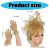 Elegant Lace Veil Fascinator Hat and Wrist Lace Gloves Set Hair Decoration for Bridal Weddings Vintage Tea Party Event