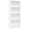 VidaXL Bookcase White 60x24x143 Cm Engineered Wood, Bookshelf, Book Holder, Book Support, Cabinet of 857812