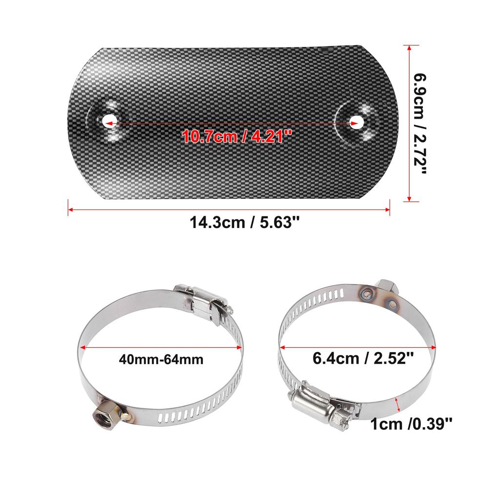 uxcell Exhaust Muffler Pipe Heat Shield Cover Guard Protection Universal Motorcycle ATV 14.3cm Black 1 Set