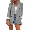 2026 European/American Fashion Solid Color Long Sleeve Jacket - Spring/Autumn Suit