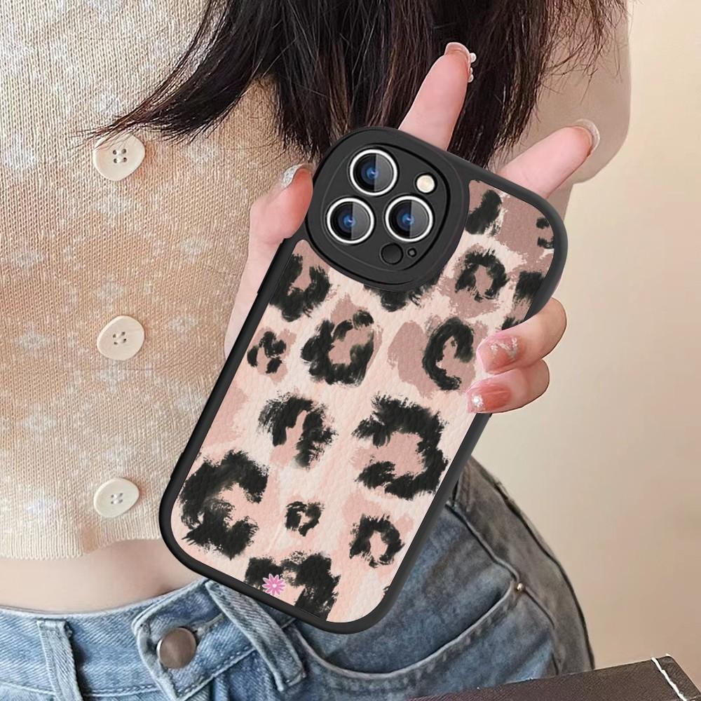 Leopard Print Phone Case Hard Leather For IPhone 16 15 14 13 12 Mini 11 14 Pro Max Xs X Xr 7 8 Plus Fundas