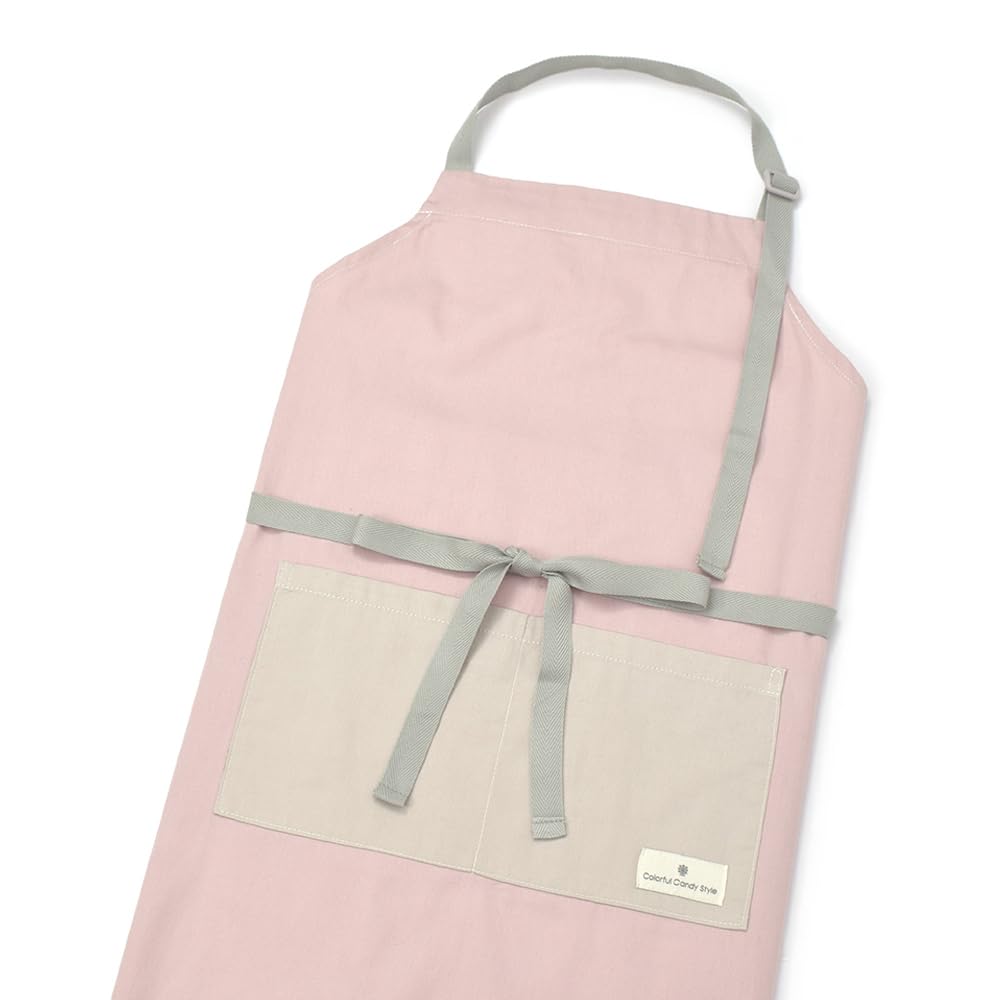 

ЦВЕТНОЙ КОНФЕТНЫЙ СТИЛЬ Размер фартука Тусклый однотонный тусклый для легкого надевания и снятия для работы в детском саду кафе для (для взрослых, M) цвет, розовый, женщины, выключено,