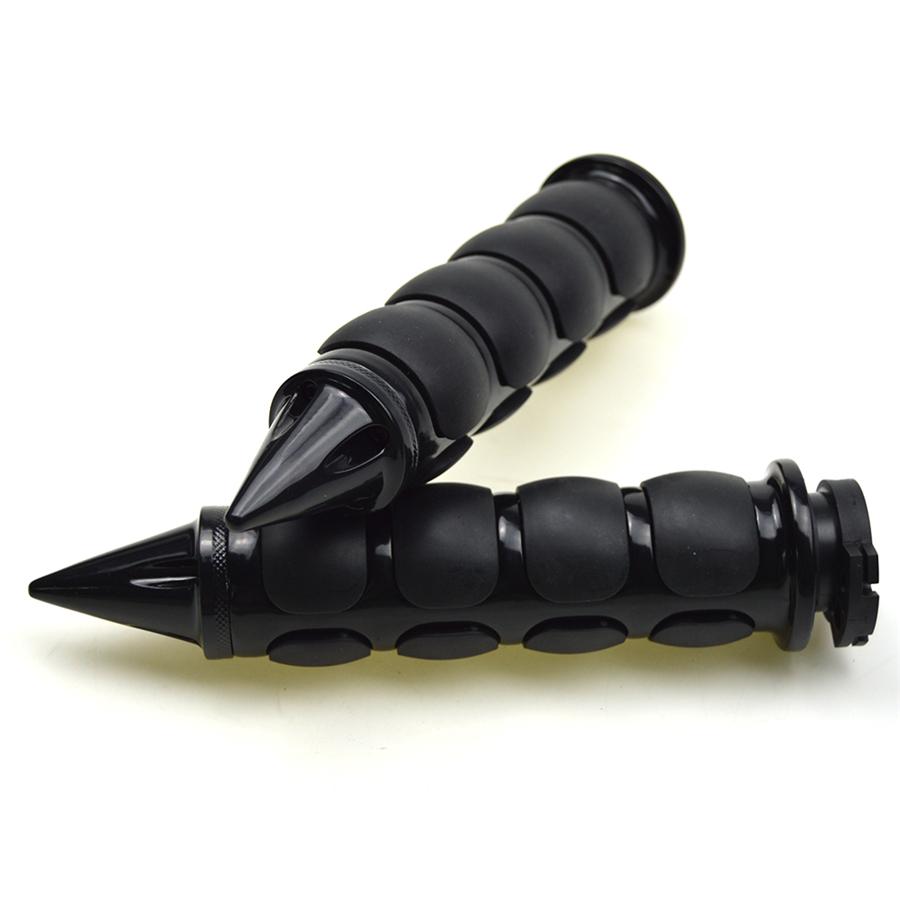 Pair 1" 25mm Universal Aluminum & Rubber Motorcycle Custom Handle Bar Hand Grips Throttle
