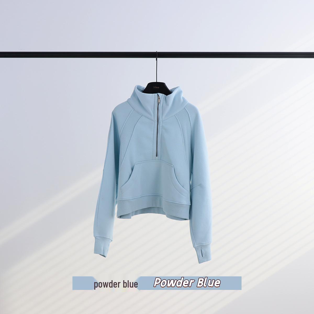 Lulu Women s Autumn Half-Zip Stand Collar Loose Yoga Sweatshirt L