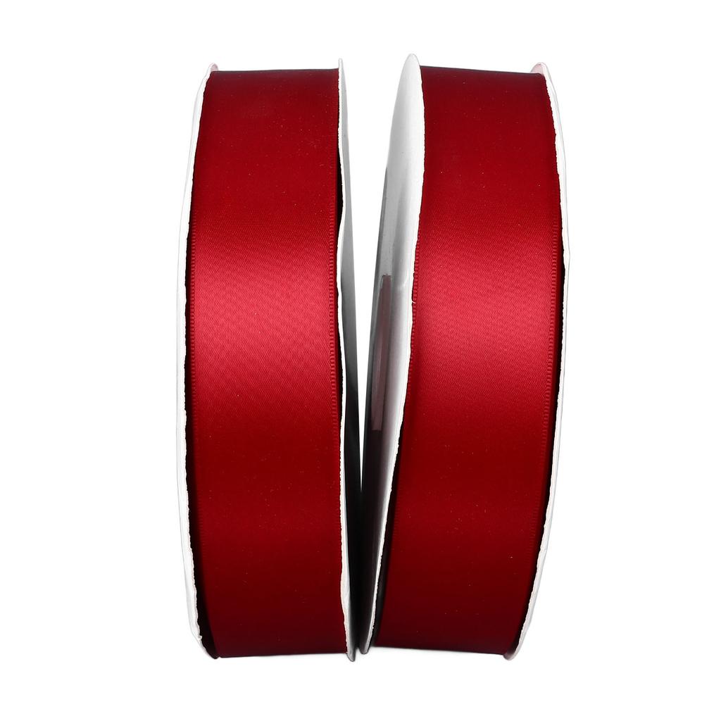 2 Rolls 1.6 Inch Wide Burgundy Satin Ribbon Polyester Ribbon for Gift Wrapping Flower Wrapping Cake Box 91m