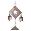 Rustic Bronze Metal Wind Chime With Star Cutouts And 7 Bells For Garden Decor Outdoor Porch Balcony Memorial Gift 19 X 4.5 Inch