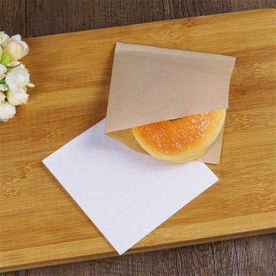 100PCS New Bakery Kraft Food Solid Color Oilproof Paper Bread Packing Donut Wrapping