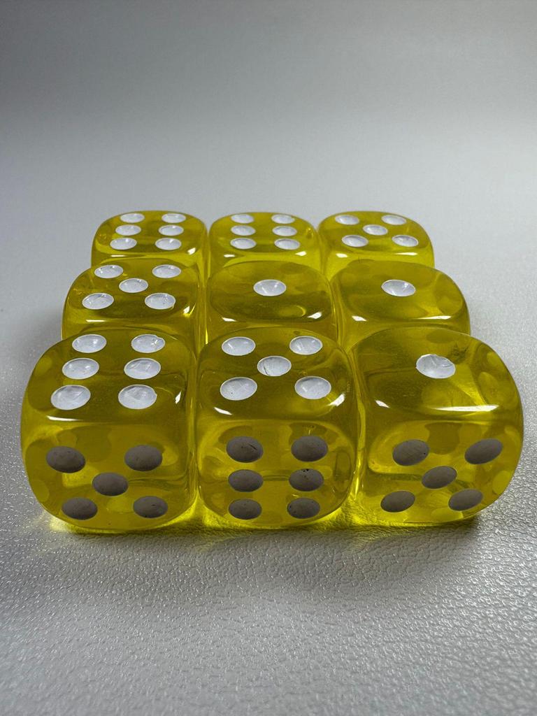 14mm Transparent Colored Acrylic Dice - Rounded Corners for Games & Teaching