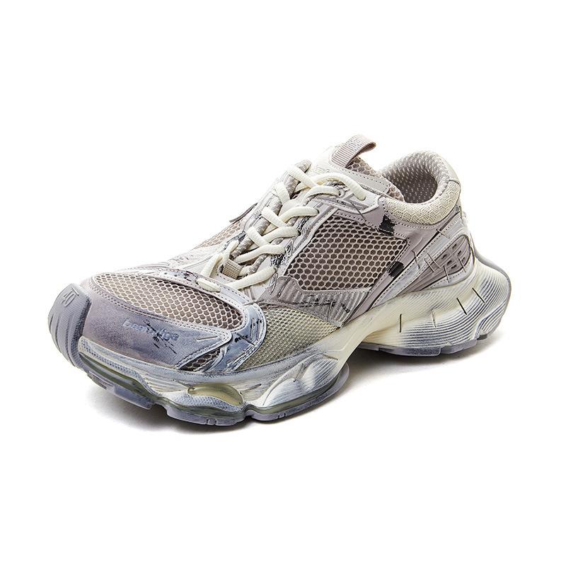 

Autumn retro polished thick-soled breathable mesh sneakers 35 бежевый