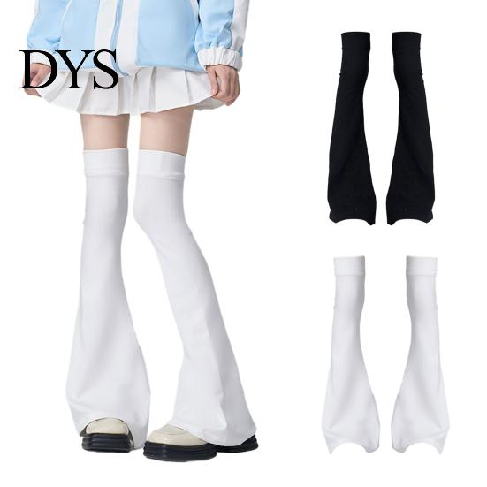 Soft Polyester Elastic Leg Covers Knee High Warmers for Women Girls, Fashion Lolita Boot Japanese Style Hosiery Covers, Flared Sleeves, Thermal Solid