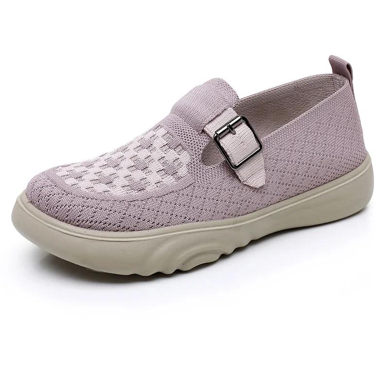 Ladies Women's Non-slip Walking Shoes Breathable Comfortable Soft Bottom Sneakers Round Toe Thick Bottom Loafer 2025 Hot Sale