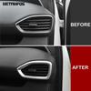 Side Front Air Condition Vent Outlet Cover Trim For Hyundai Santa Fe 2018      Carbon Fiber Car Accessories
