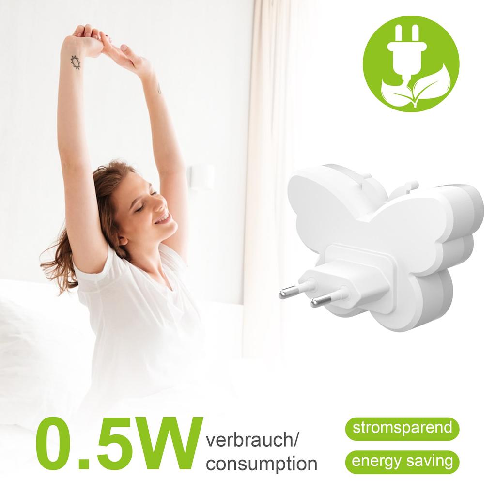 Xiaomi Butterfly Shape Night Lights LED Light Sensor Night Lights Plug in Auto on/Off for Kids Bedroom Stair Hallway Bedhead Night Lamp