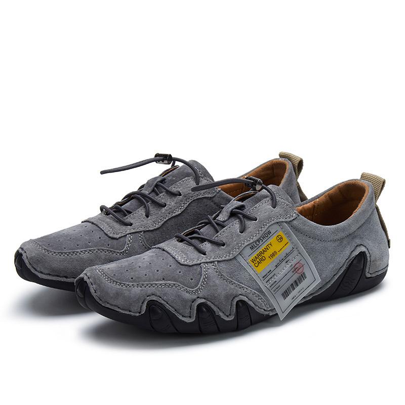 New 2024 Fashion Handmade Leather Casual Men Shoes Design Fall Sneakers Man Loafers Breathable Soft Flat Shoes Driving Shoes