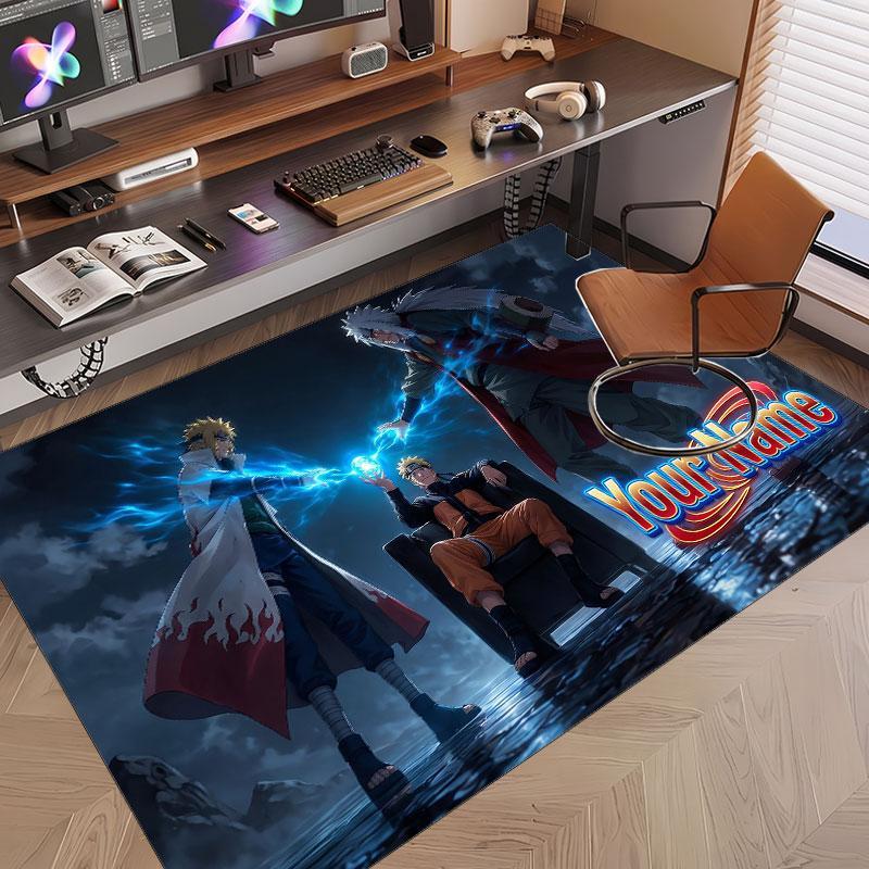 Custom Name Crystal Velvet Rug,Naruto Comfortable Anti Slip Floor Mat For Room Decoration