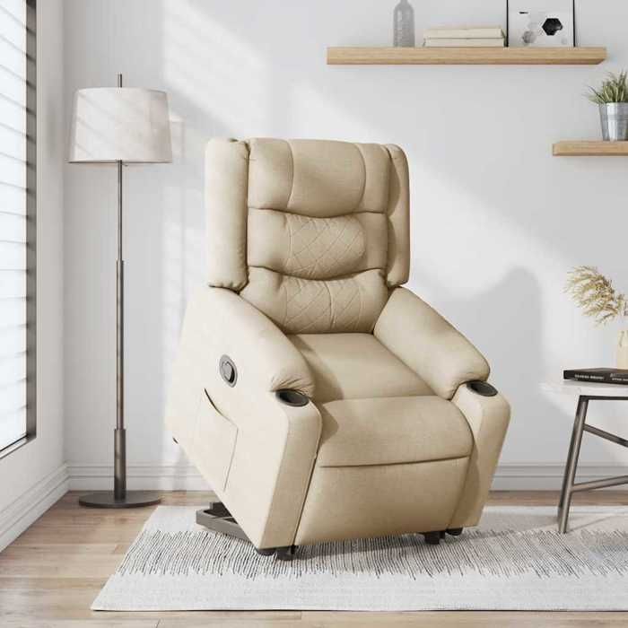 VidaXL Fauteuil inclinable Crème Tissu 3310266