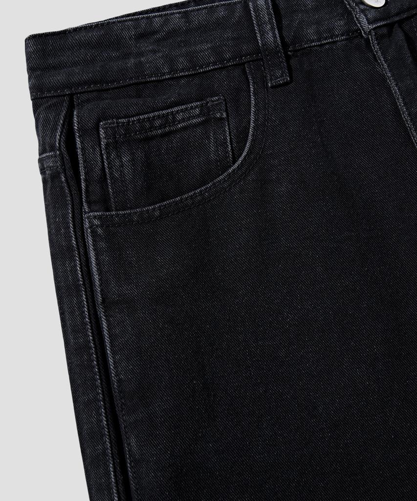 AGOD Vintage Side-Tuck Wide Denim Pants [All Black]