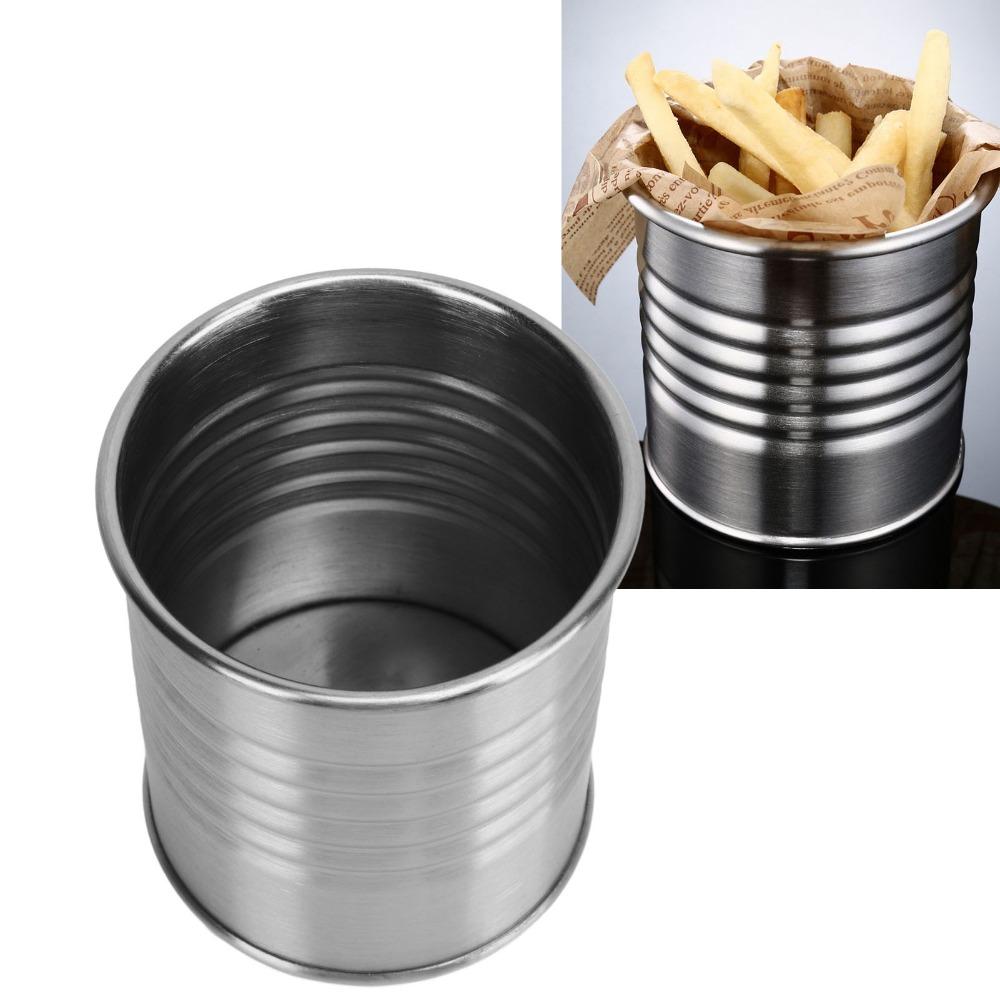 Open Top Bucket French Fries Cup Smooth Polished Storage Container Snack Storage