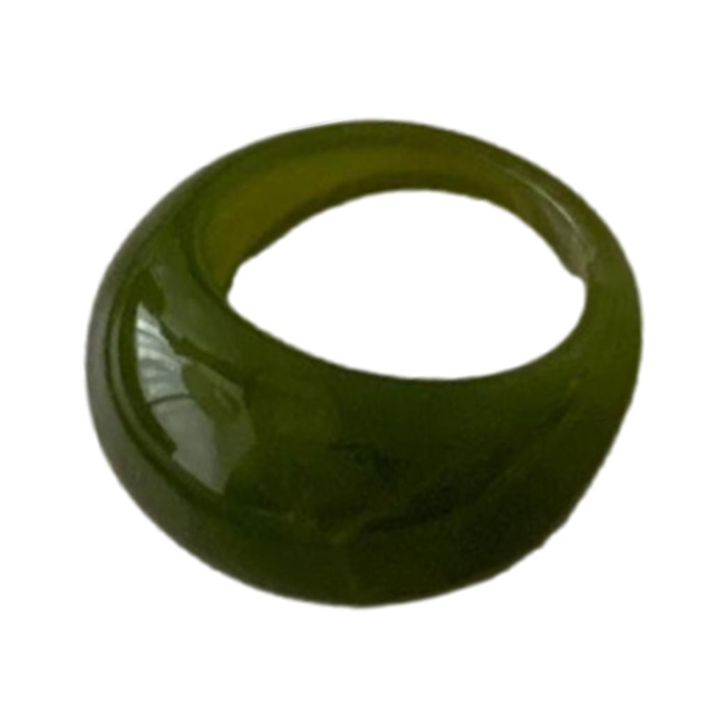 Smooth Glossy Resin Wide Band Ring With Arc Design Comfortable Finger Accessory For Daily Wear And Special Occasions