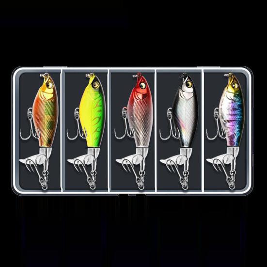 5Pcs 9.2CM/12G Topwater Fishing Lure with Rotating Propeller Long Casting Floating Splashing Artificial Bait Freshwater Saltwater Trout