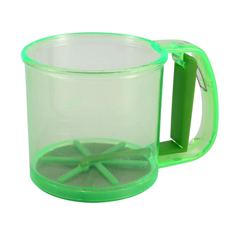 1Pcs Non-Stick Baking Tools Semi-Automatic Flour Sifter Transparent With Hand Press Design Kitchen Filter Screen Flour Sieve