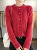 Women's Hollow Lace Wool Cardigan - Half-High Neck, Long Sleeve, Thick Autumn/Winter Style, Versatile, Fashionable Top