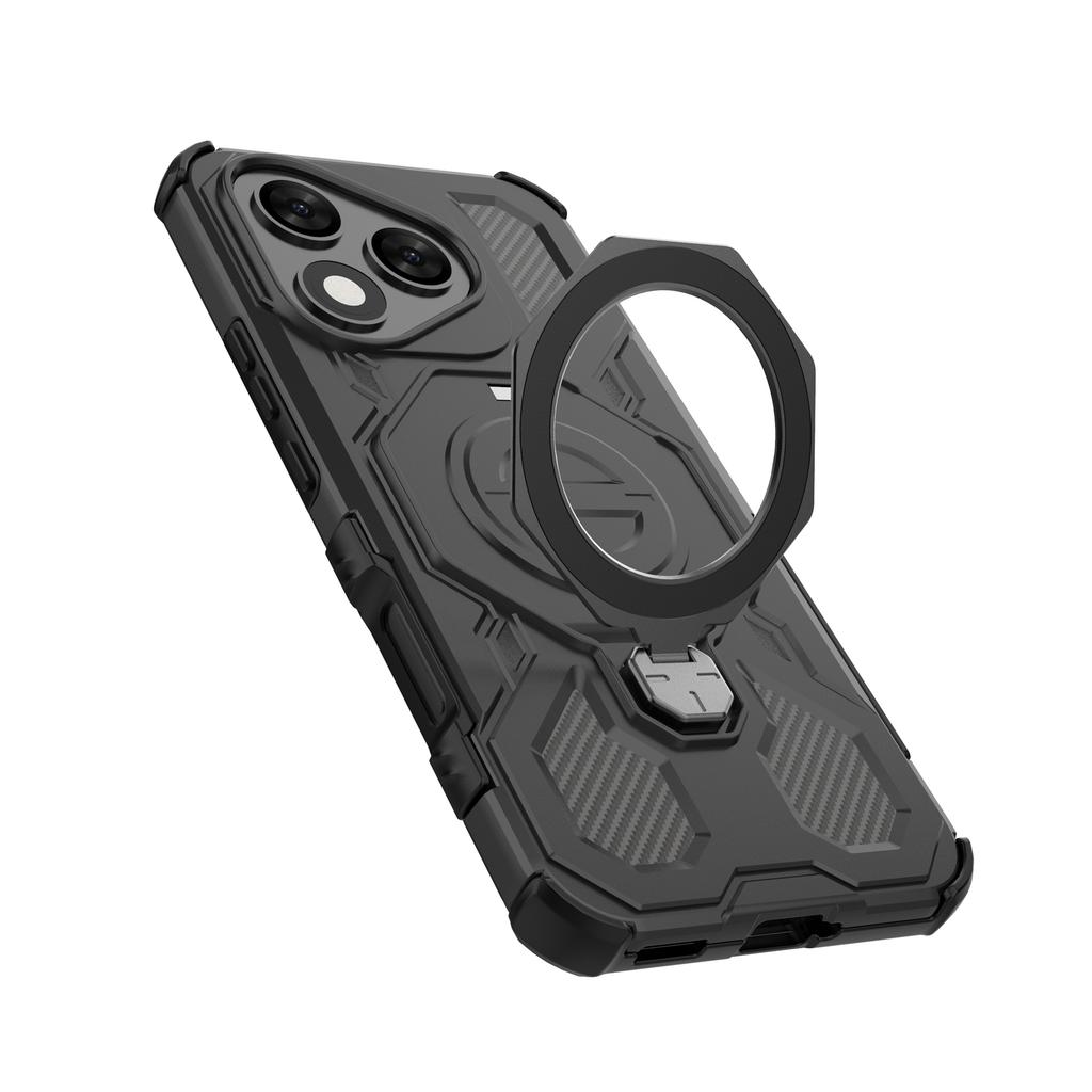 For Honor 400 Lite 5G Magnetic Case Rotating Metal Kickstand Shockproof PC+TPU Phone Back Cover