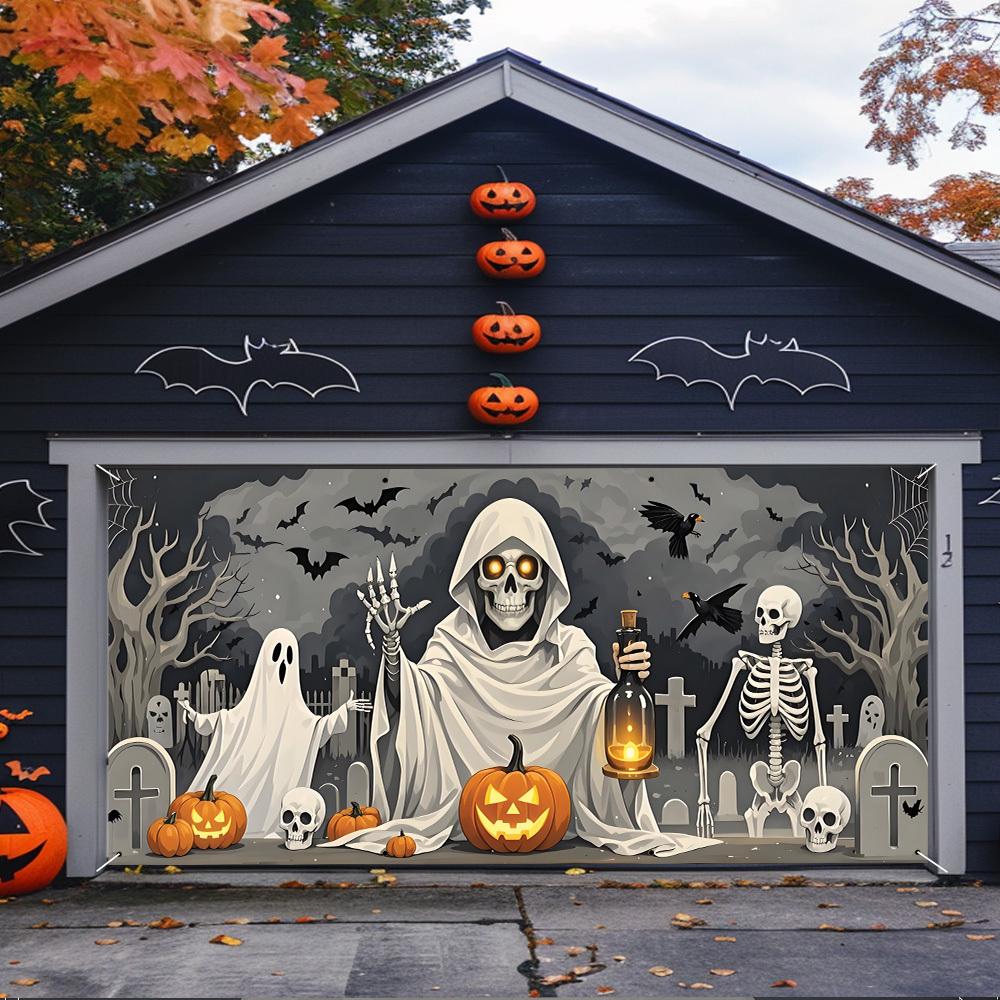 2D door banner, 2D party banner, 1 piece, Halloween garage banner, 70.87 x 157.48 incheszyc