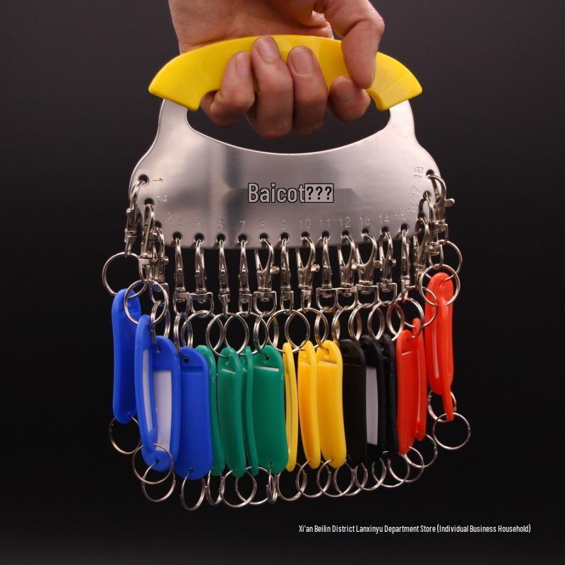 Enhanced Stainless Steel Key Organizer with Writable Board, Key Tags, and Iron Ring Keychains for Efficient Management